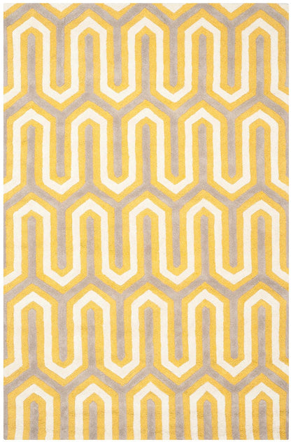 Safavieh Cambridge Cam351Q Gold / Grey Damask Area Rug