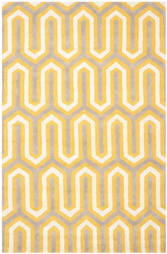 Safavieh Cambridge Cam351Q Gold / Grey Damask Area Rug