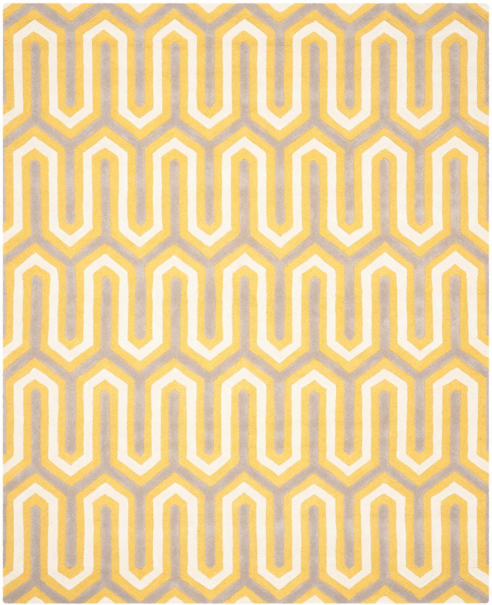 Safavieh Cambridge Cam351Q Gold / Grey Damask Area Rug