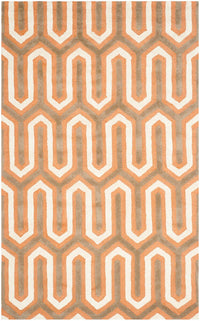 Safavieh Cambridge Cam351Y Orange / Grey Damask Area Rug