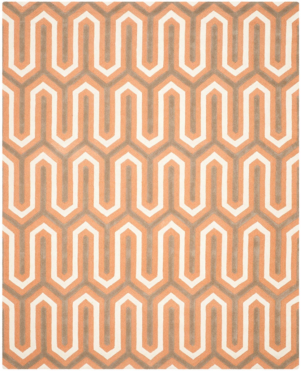 Safavieh Cambridge Cam351Y Orange / Grey Damask Area Rug