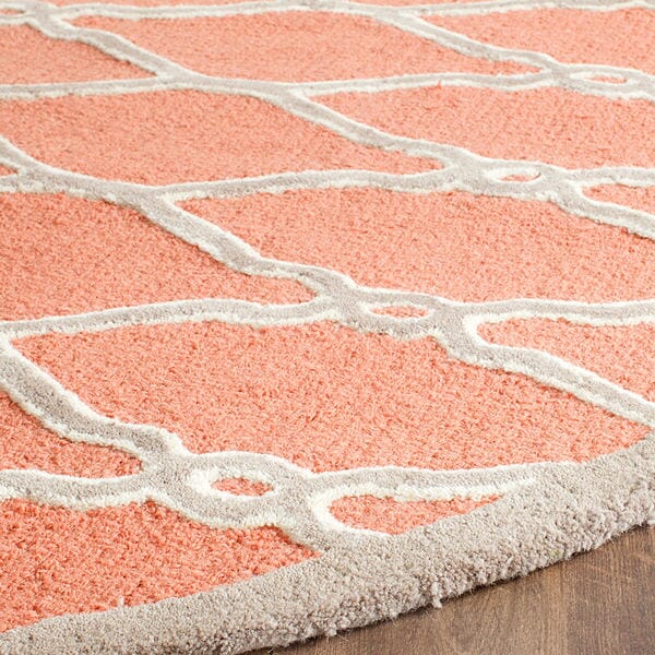 Safavieh Cambridge Cam352W Coral / Ivory Geometric Area Rug