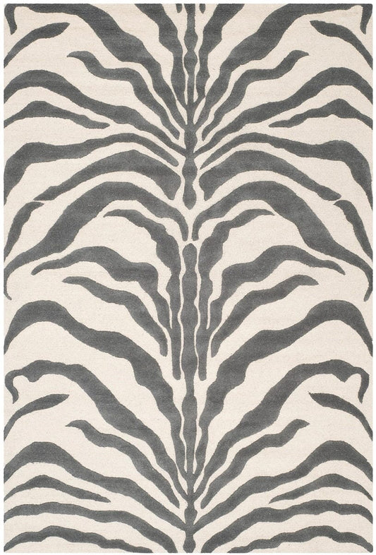 Safavieh Cambridge Cam709A Ivory / Dark Grey Animal Prints /Images Area Rug