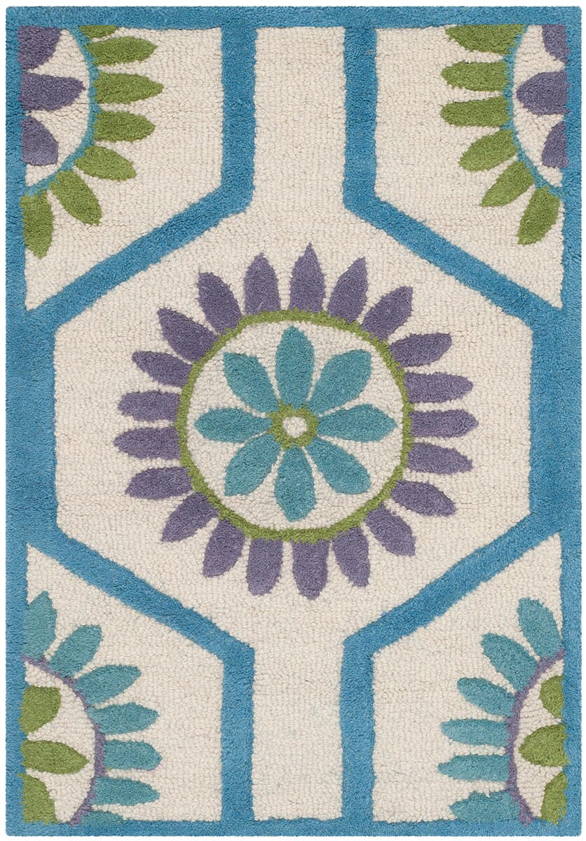 Safavieh Cambridge Cam716A Ivory / Blue Damask Area Rug