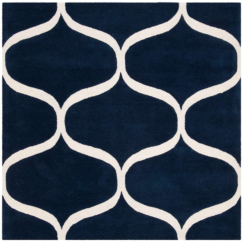 Safavieh Cambridge Cam730M Dark Blue / Ivory Geometric Area Rug