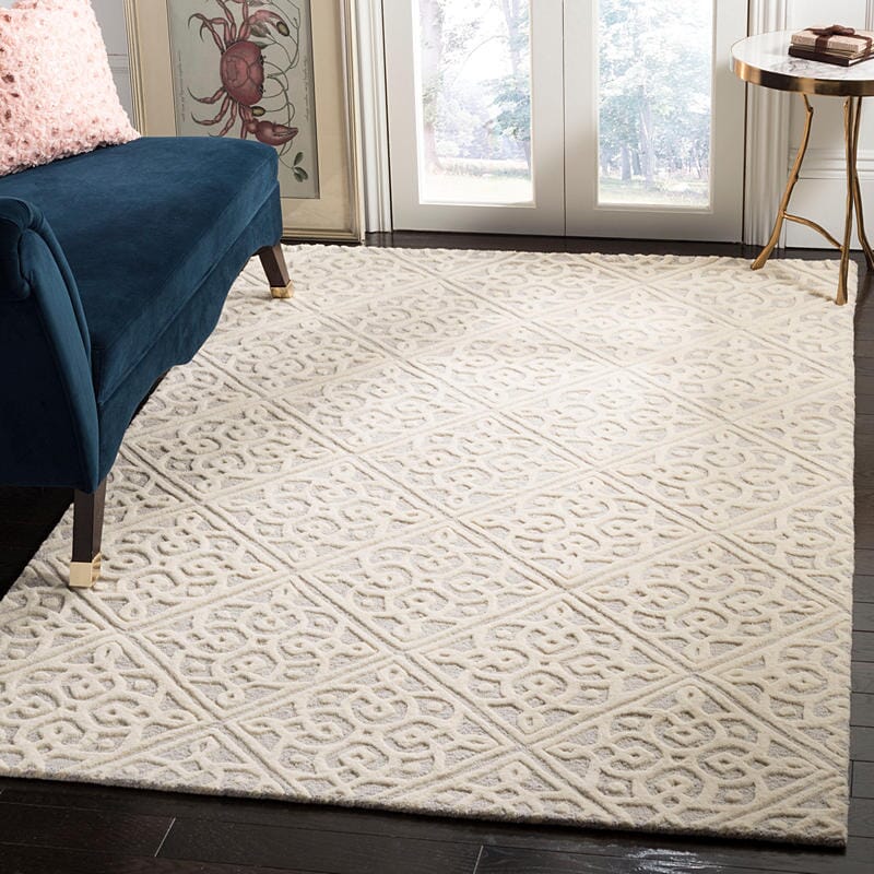 Safavieh Cambridge Cam731G Light Grey / Ivory Geometric Area Rug