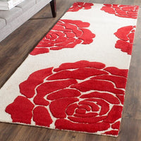 Safavieh Cambridge Cam782I Ivory / Red Floral / Country Area Rug