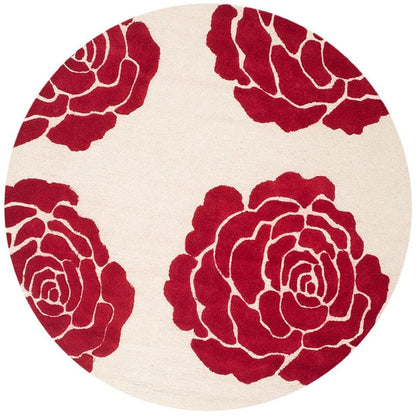 Safavieh Cambridge Cam782I Ivory / Red Floral / Country Area Rug