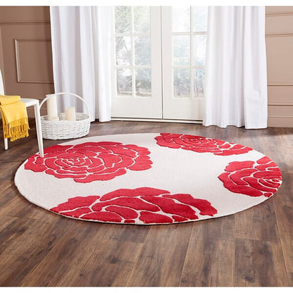 Safavieh Cambridge Cam782I Ivory / Red Floral / Country Area Rug