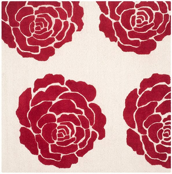 Safavieh Cambridge Cam782I Ivory / Red Floral / Country Area Rug