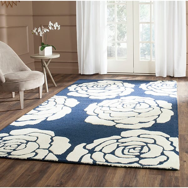 Safavieh Cambridge Cam782M Navy / Ivory Floral / Country Area Rug