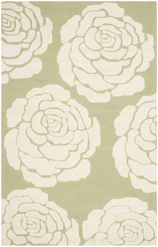 Safavieh Cambridge Cam782N Lime / Ivory Floral / Country Area Rug