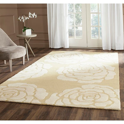 Safavieh Cambridge Cam782Q Light Gold / Ivory Floral / Country Area Rug