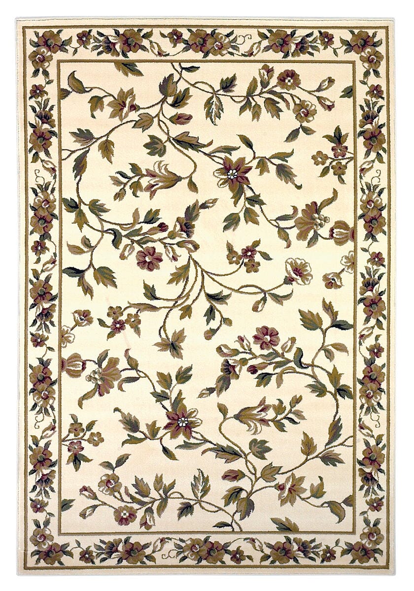 KAS Cambridge 7331 floral vine Ivory Area Rug