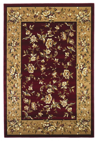 KAS Cambridge 7337 floral delight Red / Beige Area Rug