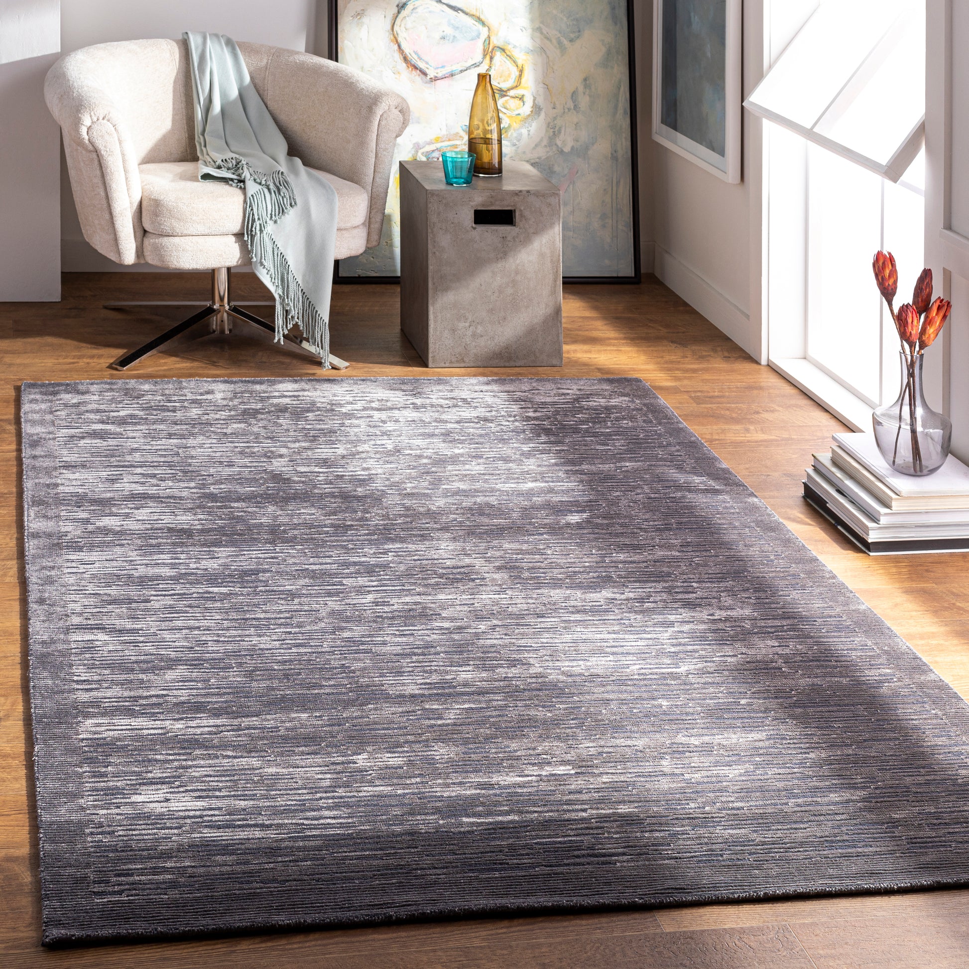 Surya Capri Cap-2307 Black, Taupe Area Rug