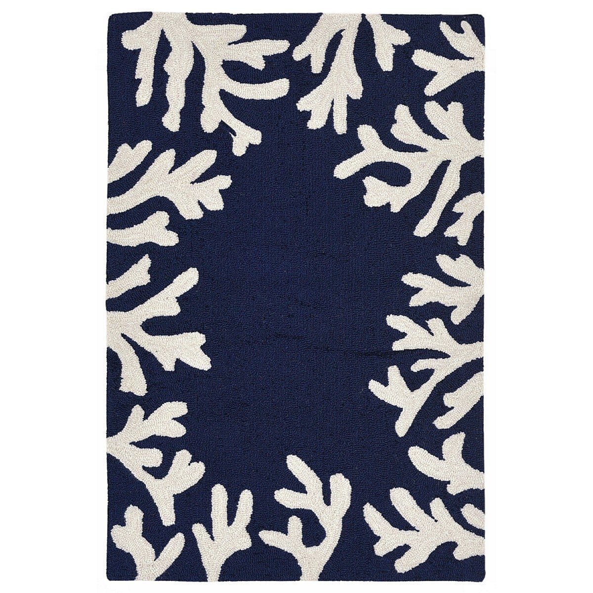 Liora Manne Capri Coral Border 1620/33 Blue, Ivory Coastal Area Rug