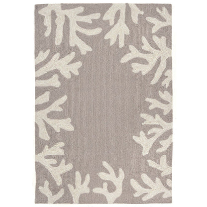 Liora Manne Capri Coral Border 1620/47 Silver Coastal Area Rug