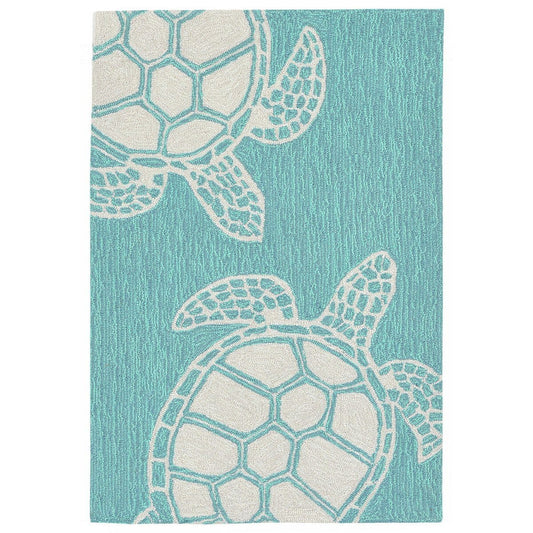 Liora Manne Capri Turtle 1634/04 Blue, Ivory Coastal Area Rug