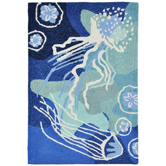 Liora Manne Capri Jelly Fish 1665/04 Ocean Coastal Area Rug