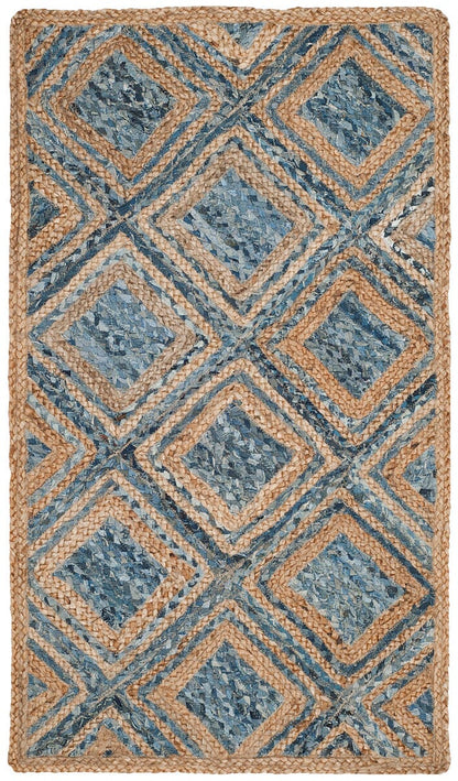 Safavieh Cape Cod Cap354A Natural / Blue Geometric Area Rug