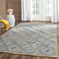 Safavieh Cape Cod Cap354A Natural / Blue Geometric Area Rug