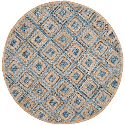 Safavieh Cape Cod Cap354A Natural / Blue Geometric Area Rug