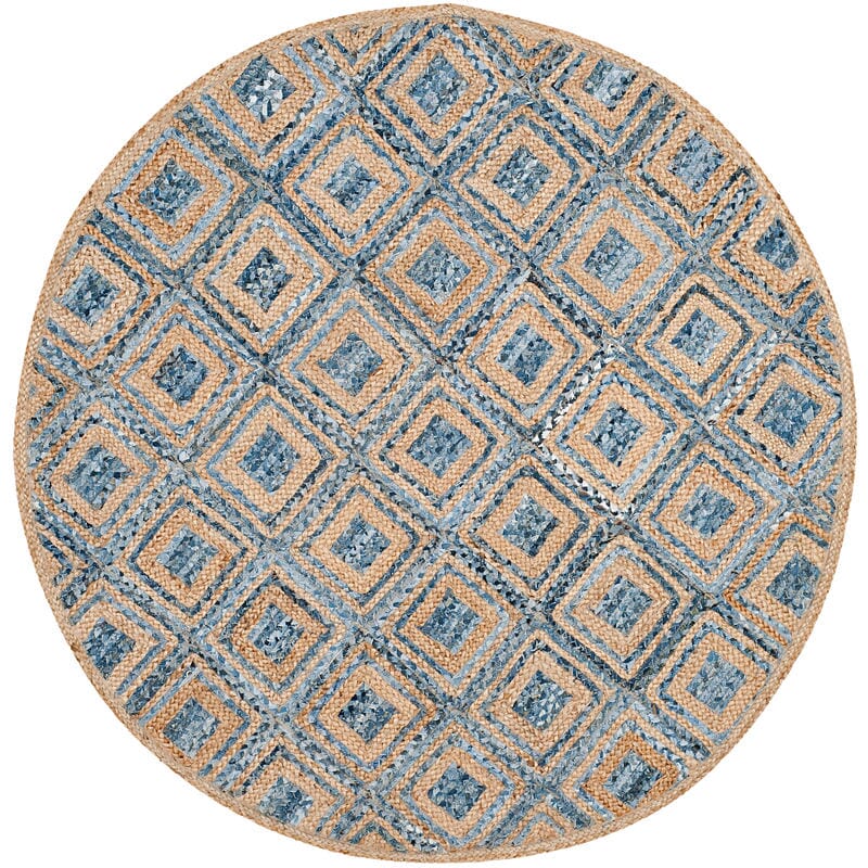 Safavieh Cape Cod Cap354A Natural / Blue Geometric Area Rug