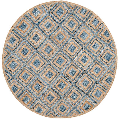 Safavieh Cape Cod Cap354A Natural / Blue Geometric Area Rug