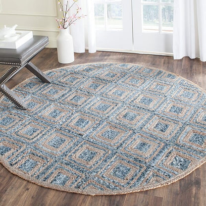 Safavieh Cape Cod Cap354A Natural / Blue Geometric Area Rug