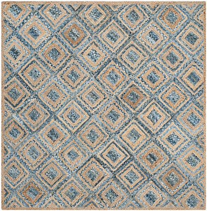 Safavieh Cape Cod Cap354A Natural / Blue Geometric Area Rug