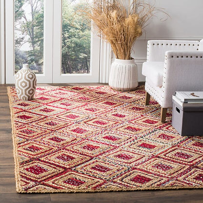 Safavieh Cape Cod Cap354B Natural / Red Geometric Area Rug