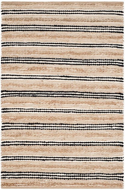 Safavieh Cape Cod Cap862A Natural / Black Striped Area Rug