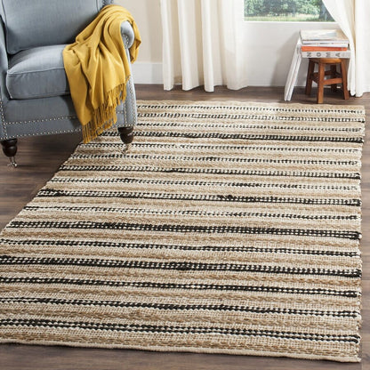 Safavieh Cape Cod Cap862A Natural / Black Striped Area Rug