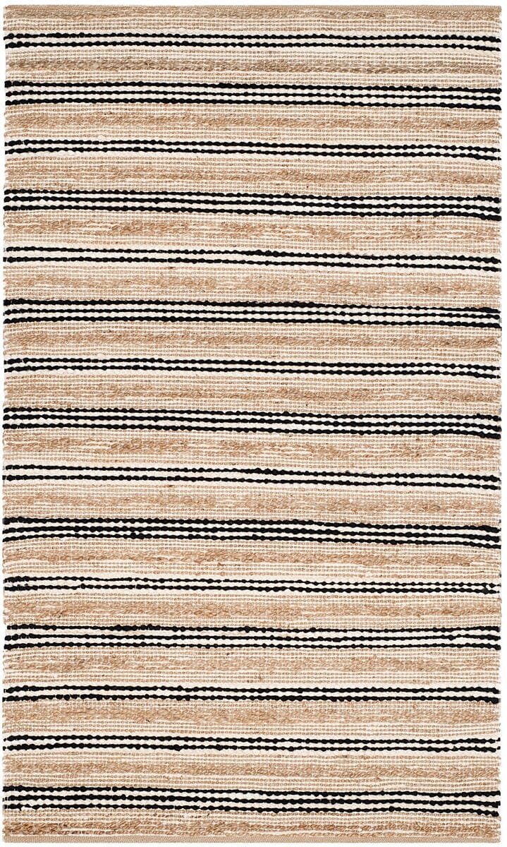 Safavieh Cape Cod Cap862A Natural / Black Striped Area Rug