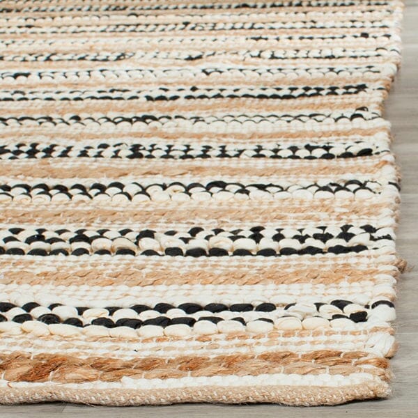 Safavieh Cape Cod Cap862A Natural / Black Striped Area Rug