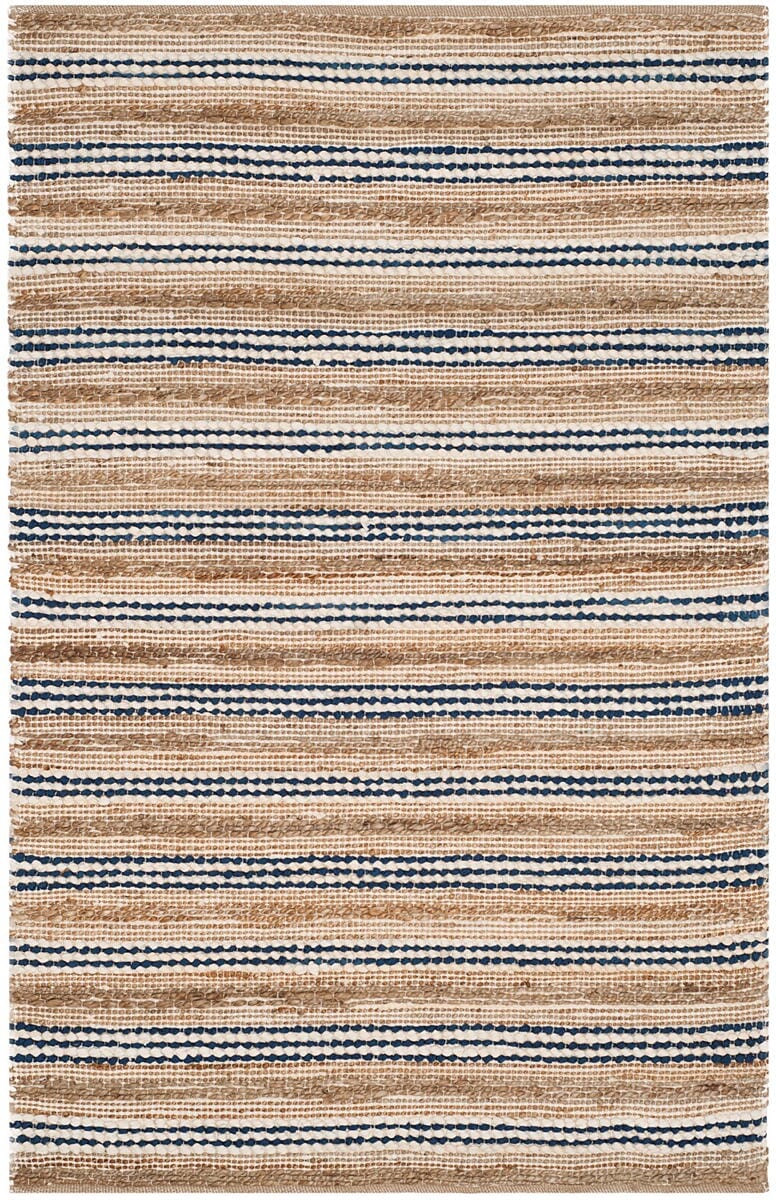 Safavieh Cape Cod Cap862B Natural / Blue Striped Area Rug