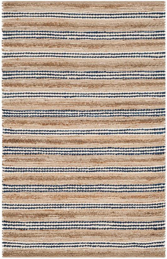 Safavieh Cape Cod Cap862B Natural / Blue Striped Area Rug