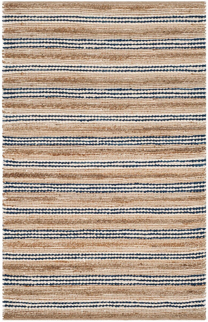 Safavieh Cape Cod Cap862B Natural / Blue Striped Area Rug