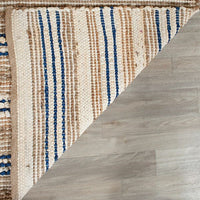 Safavieh Cape Cod Cap862B Natural / Blue Striped Area Rug