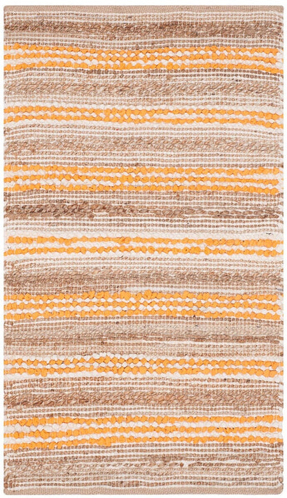 Safavieh Cape Cod Cap862L Natural / Orange Striped Area Rug