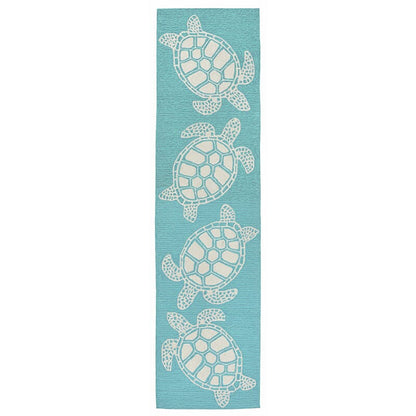 Liora Manne Capri Turtle 1634/04 Blue, Ivory Coastal Area Rug