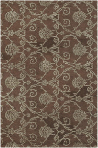 Chandra Casta Cas7001 Green / Brown Damask Area Rug