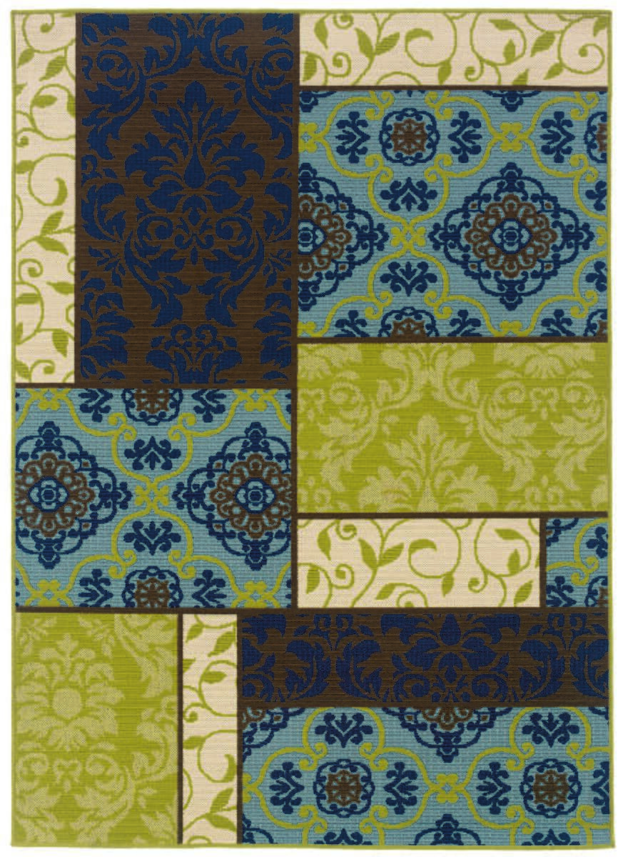 Oriental Weavers Sphinx Caspian 3066V Brown / Blue Geometric Area Rug
