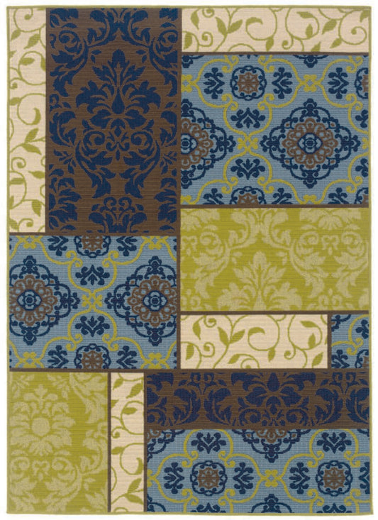 Oriental Weavers Sphinx Caspian 3066V Brown / Blue Geometric Area Rug