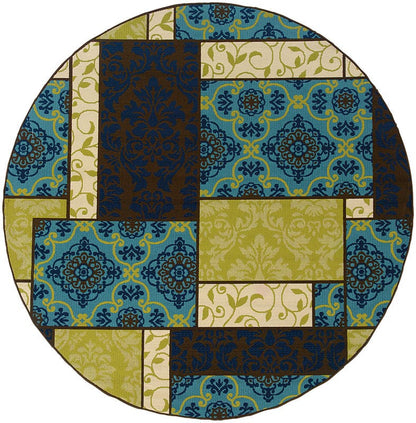 Oriental Weavers Sphinx Caspian 3066V Brown / Blue Geometric Area Rug