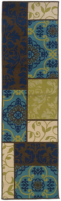 Oriental Weavers Sphinx Caspian 3066V Brown / Blue Geometric Area Rug