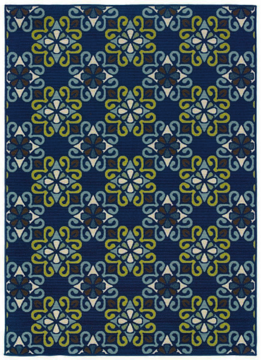 Oriental Weavers Sphinx Caspian 3331L Blue / Blue Damask Area Rug