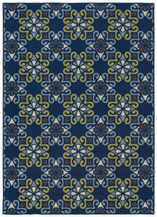 Oriental Weavers Sphinx Caspian 3331L Blue / Blue Damask Area Rug