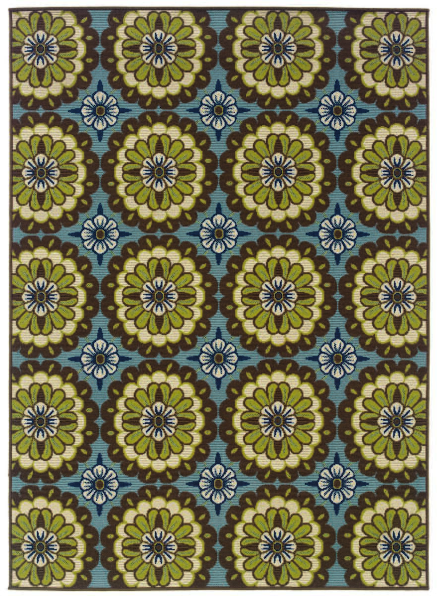 Oriental Weavers Sphinx Caspian 8328L Blue / Brown Damask Area Rug